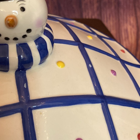 Tammany Devine Vtg Snowman Dish - EUC 9.5in diameter Ceramic - Picture 5 of 8